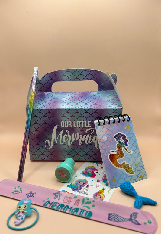 Box4Fun Meerjungfrauen Box – magische Überraschungsbox mit Meerjungfrauen-Motiven und tollen Geschenken für Kinder