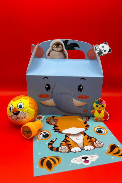 Box4Fun Safari Box – spannende Überraschungsbox mit Geschenktüte und tierischen Inhalten für Kinder